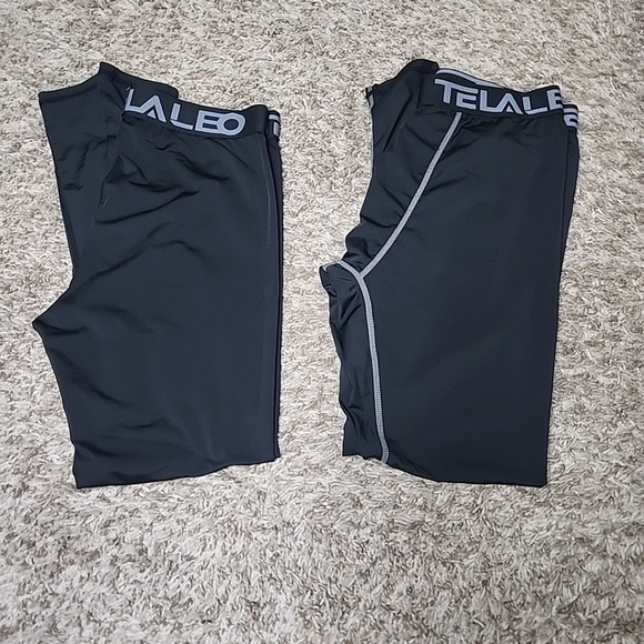 Lots Of 3 telaleo mens 2leggings M  black compression 1 Long Sleeves Shirt - Picture 5 of 13